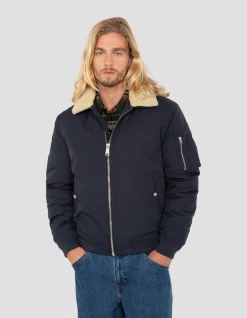 Blouson army bleu marine et beige - MARINE/BEIGE