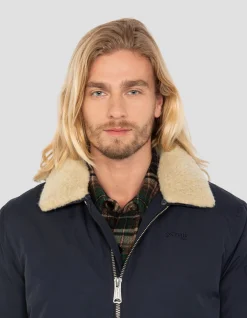 Blouson army bleu marine et beige - MARINE/BEIGE