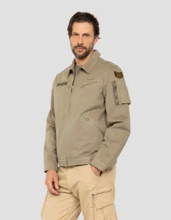 Blouson army taupe badgé - TAUPE