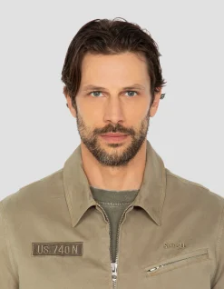Blouson army taupe badgé - TAUPE