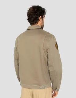 Blouson army taupe badgé - TAUPE