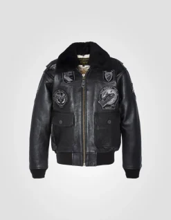 Blouson aviateur G-1 "Wings of Gold" noir, mythique USA - NOIR