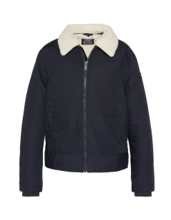 Blouson bleu marine avec col sherpa amovible - MARINE