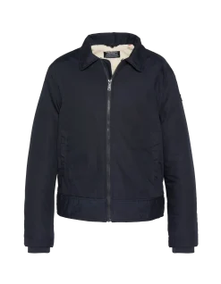 Blouson bleu marine avec col sherpa amovible - MARINE