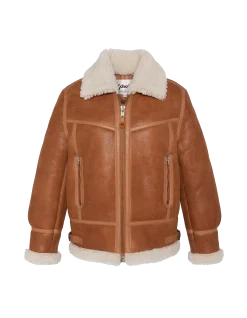 Blouson bombardier ambre, mouton double face - AMBRE