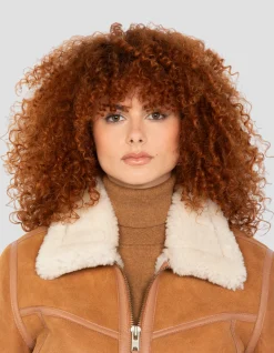 Blouson bombardier ambre, mouton double face - AMBRE