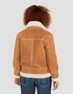 Blouson bombardier ambre, mouton double face - AMBRE