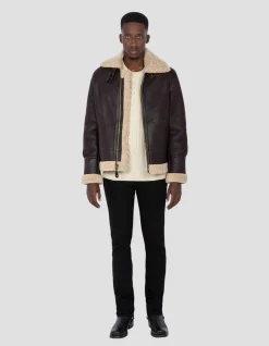 Blouson bombardier B-3 cordovan, cuir de mouton - CORDOVAN
