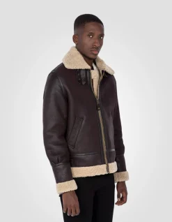 Blouson bombardier B-3 cordovan, cuir de mouton - CORDOVAN