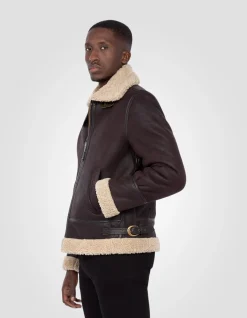 Blouson bombardier B-3 cordovan, cuir de mouton - CORDOVAN