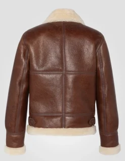 Blouson bombardier B-3 moka, cuir de mouton, grande taille - MOKA