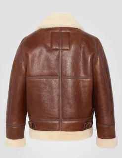 Blouson bombardier B-3 moka, cuir de mouton - MOKA