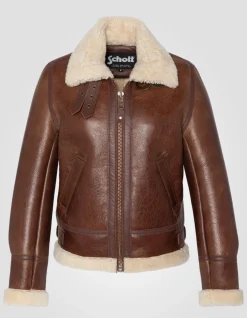 Blouson bombardier B-3 moka, cuir de mouton - MOKA