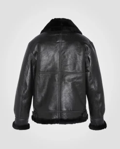 Blouson bombardier B-3 noir mythique USA, cuir de mouton - NOIR