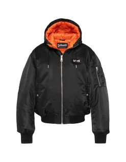 Blouson bomber noir type N2B à capuche avec sac à dos intégré - NOIR