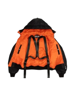 Blouson bomber noir type N2B à capuche avec sac à dos intégré - NOIR