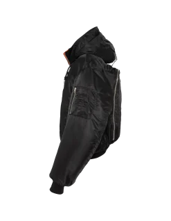 Blouson bomber noir type N2B à capuche avec sac à dos intégré - NOIR