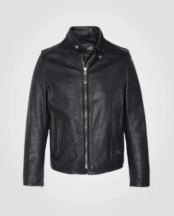 Blouson café racer vintage noir mythique USA, cuir de vachette - NOIR