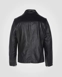 Blouson café racer vintage noir mythique USA, cuir de vachette - NOIR