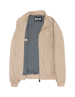 Blouson casual beige avec doublure à carreaux - BEIGE