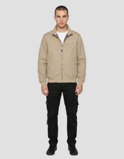 Blouson casual beige avec doublure à carreaux - BEIGE