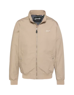 Blouson casual beige avec doublure à carreaux - BEIGE