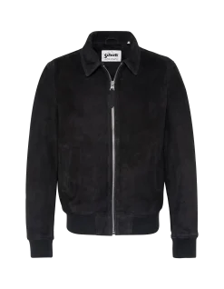 Blouson casual bleu marine, chèvre velours - MARINE