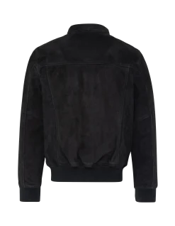 Blouson casual bleu marine, chèvre velours - MARINE