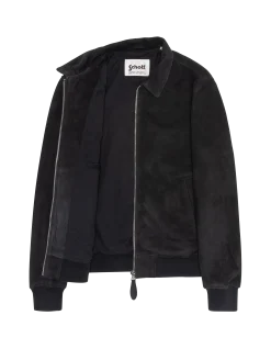 Blouson casual bleu marine, chèvre velours - MARINE