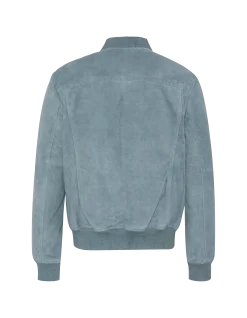 Blouson casual léger bleu ciel, cuir de chèvre - BLEU CIEL