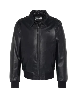 Blouson casual léger bleu marine, cuir de vachette - MARINE