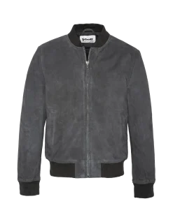 Blouson casual léger gris foncé, cuir de chèvre - GRIS FONCÉ
