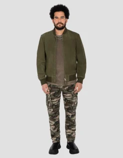 Blouson casual léger kaki, cuir de chèvre - KAKI