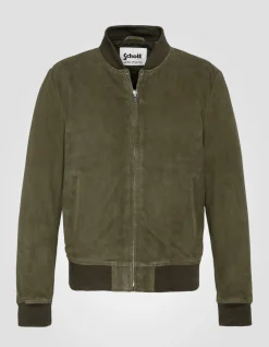Blouson casual léger kaki, cuir de chèvre - KAKI