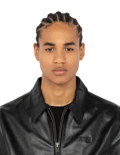 Blouson casual léger noir, cuir de vachette - NOIR