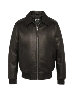 Blouson casual marron, cuir d'agneau - MARRON