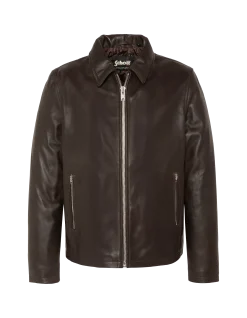 Blouson casual marron, cuir d'agneau - MARRON