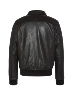 Blouson casual marron, cuir d'agneau - MARRON