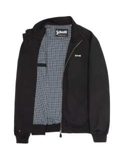Blouson casual noir avec doublure à carreaux - NOIR
