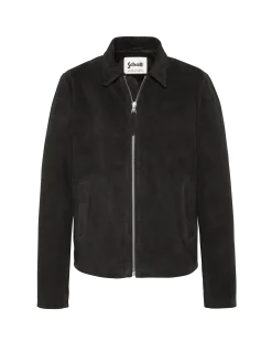 Blouson casual noir, chèvre velours ultralight - NOIR