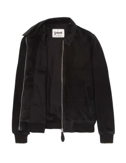 Blouson casual noir, chèvre velours - NOIR