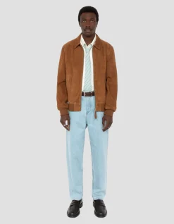 Blouson casual rouille, chèvre velours - ROUILLE