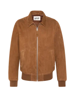 Blouson casual rouille, chèvre velours - ROUILLE