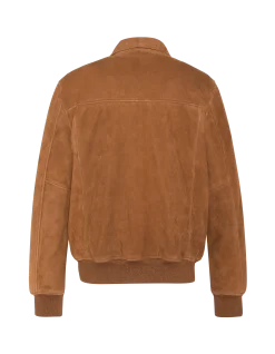 Blouson casual rouille, chèvre velours - ROUILLE