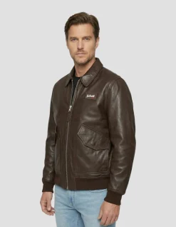 Blouson CWU marron, cuir d'agneau - MARRON