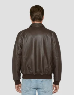 Blouson CWU marron, cuir d'agneau - MARRON