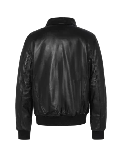 Blouson CWU noir, cuir d'agneau - NOIR