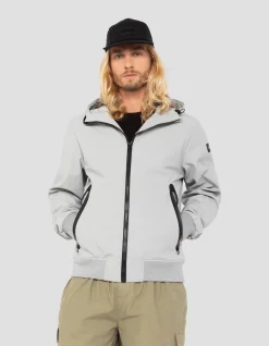 Blouson gris acier urban à capuche - GRIS ACIER