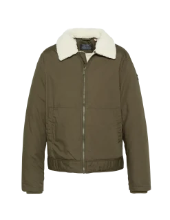 Blouson kaki avec col sherpa amovible - KAKI