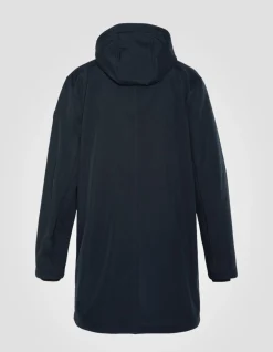 Blouson long urban déperlant bleu marine - MARINE